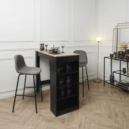 Chaise de bar en velours côtelé Giulia gris (Lot de 2)