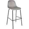 Chaise de bar en velours côtelé Giulia gris (Lot de 2)