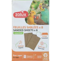 Sachet de feuilles sablées pour cage oiseaux domestiques