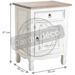Table de nuit en acajou 1 porte et 1 tiroir