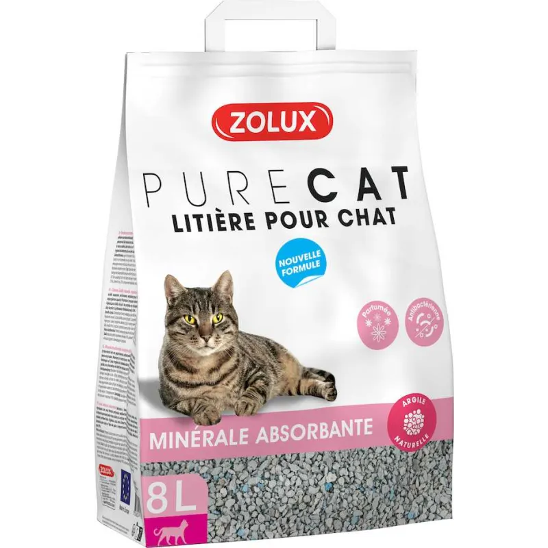 Litière absorbante parfumée Purecat 8 litres