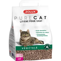Litière végétale nature Purecat 8 litres