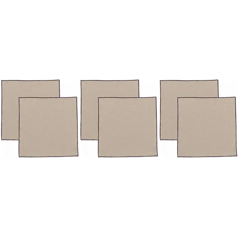 Serviette de table en coton recyclé Grace (Lot de 6)