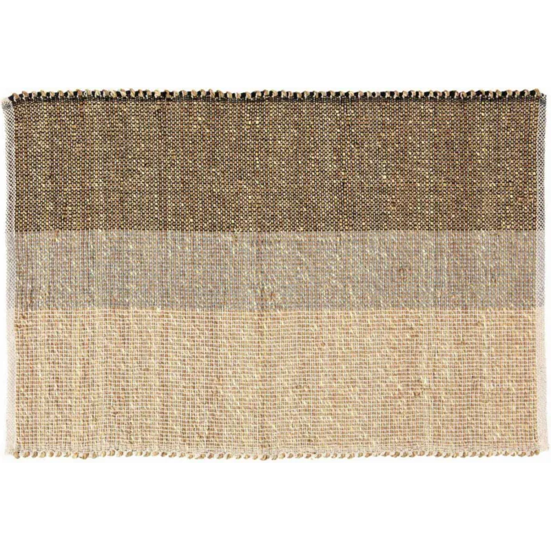 Tapis en jonc de mer Karan Carbone
