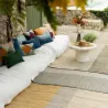 Tapis en jonc de mer Karan Carbone