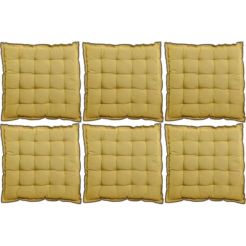 Galette de chaise en coton recyclé Grace (Lot de 6)