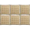 Galette de chaise en coton recyclé Grace (Lot de 6)