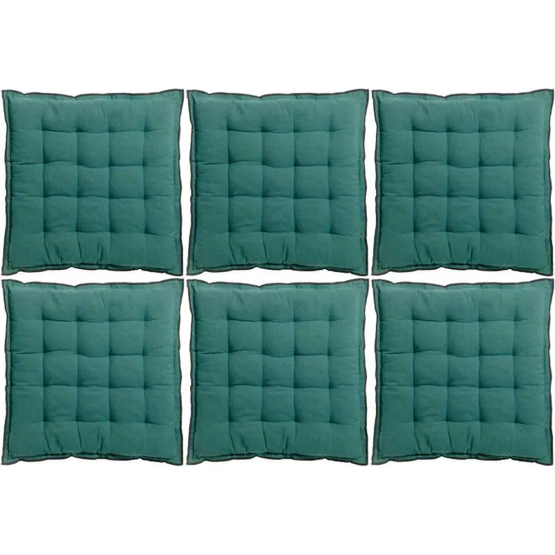 Galette de chaise en coton recyclé Grace (Lot de 6)