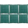 Galette de chaise en coton recyclé Grace (Lot de 6)