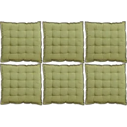 Galette de chaise en coton recyclé Grace (Lot de 6)