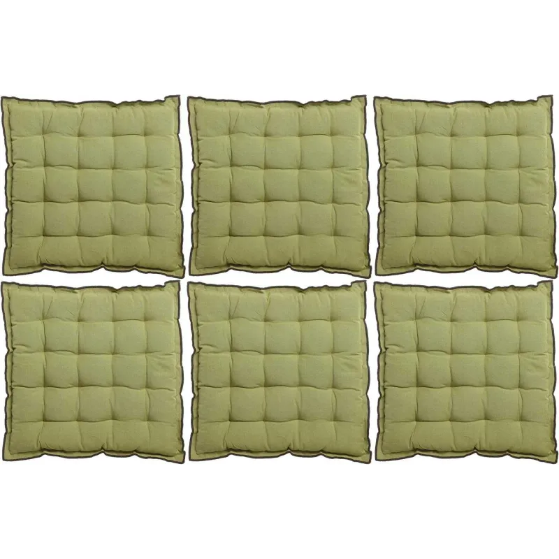 Galette de chaise en coton recyclé Grace (Lot de 6)