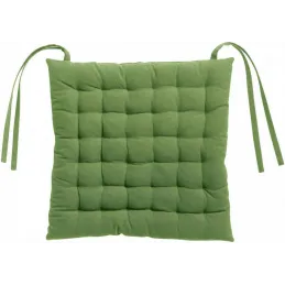 Galette de chaise en coton recyclé 36 points Zea vert (unitaire)