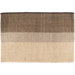 Tapis en jonc de mer et coton carbone Karan
