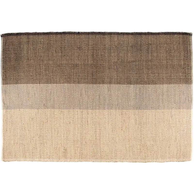 Tapis en jonc de mer et coton carbone Karan