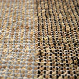 Tapis en jonc de mer et coton carbone Karan