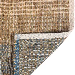 Tapis en jonc de mer et coton myosotis Karan