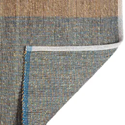 Tapis en jonc de mer et coton myosotis Karan