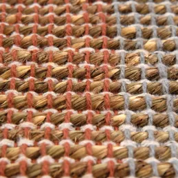 Tapis en jonc de mer et coton  terracotta Karan