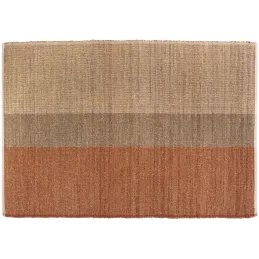 Tapis en jonc de mer et coton  terracotta Karan