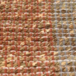 Tapis en jonc de mer et coton  terracotta Karan