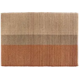 Tapis en jonc de mer et coton  terracotta Karan