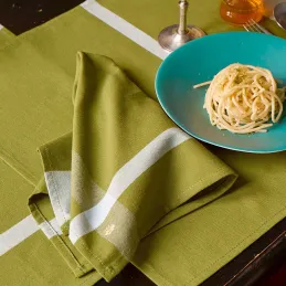 Lot de 2 serviettes de table La nonna pistacchio 40 x 40 cm