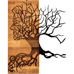 Décoration murale en métal et bois Arbre