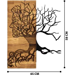 Décoration murale en métal et bois Arbre