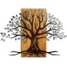 Décoration murale en métal et bois Arbre