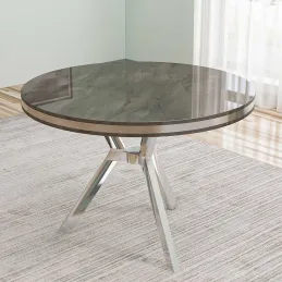 Table de repas ronde pieds métal Mos