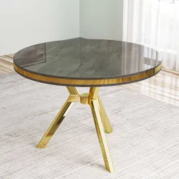 Table de repas ronde pieds métal Mos