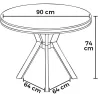 Table de repas ronde pieds métal Mos
