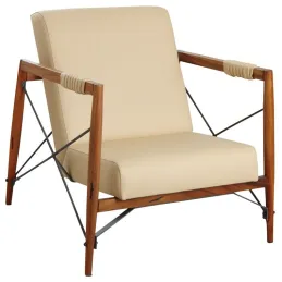 Fauteuil en bois de suar massif et métal