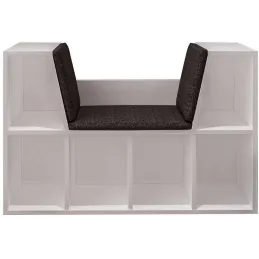 Bibliothèque avec banc en aggloméré Livora