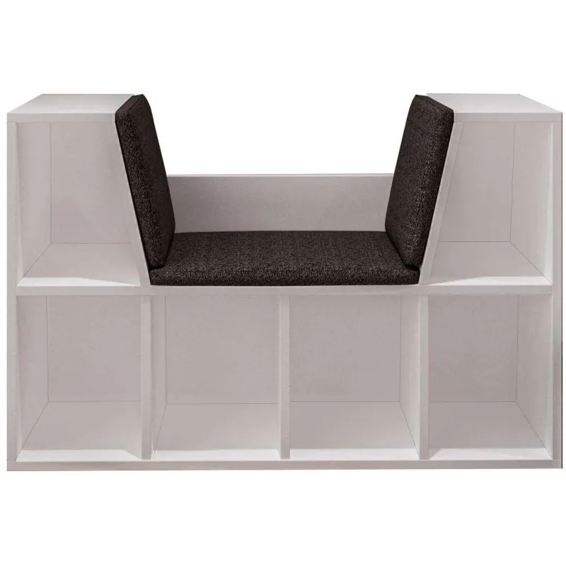 Bibliothèque avec banc en aggloméré Livora