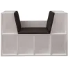Bibliothèque avec banc en aggloméré Livora