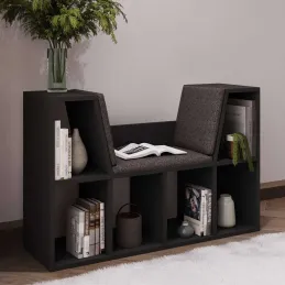 Bibliothèque avec banc en aggloméré Livora