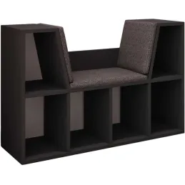 Bibliothèque avec banc en aggloméré Livora