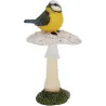 Champignons assortis avec oiseau en polyrésine (Lot de 3)