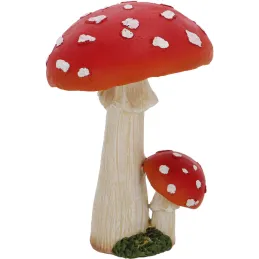 Statuette décorative en polyrésine Champignons (Lot de 3)