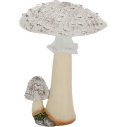 Statuette décorative en polyrésine Champignons (Lot de 3)
