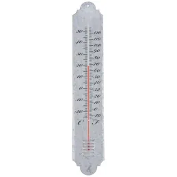 Thermomètre de jardin en zinc patiné 50cm
