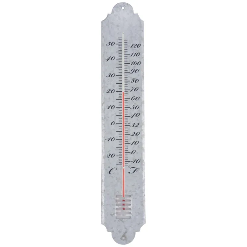 Thermomètre de jardin en zinc patiné 50cm
