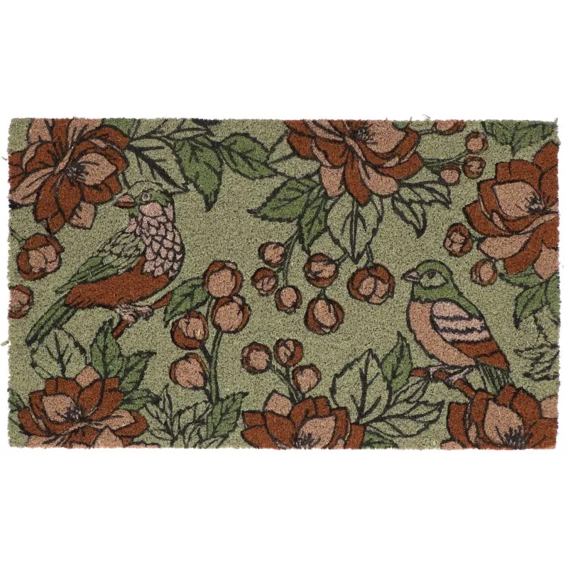 Paillasson en fibres de coco Flowers and bird
