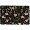 Paillasson en fibres de coco floral noir
