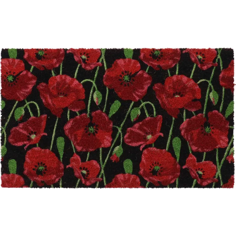 Paillasson en fibres de coco Coquelicots