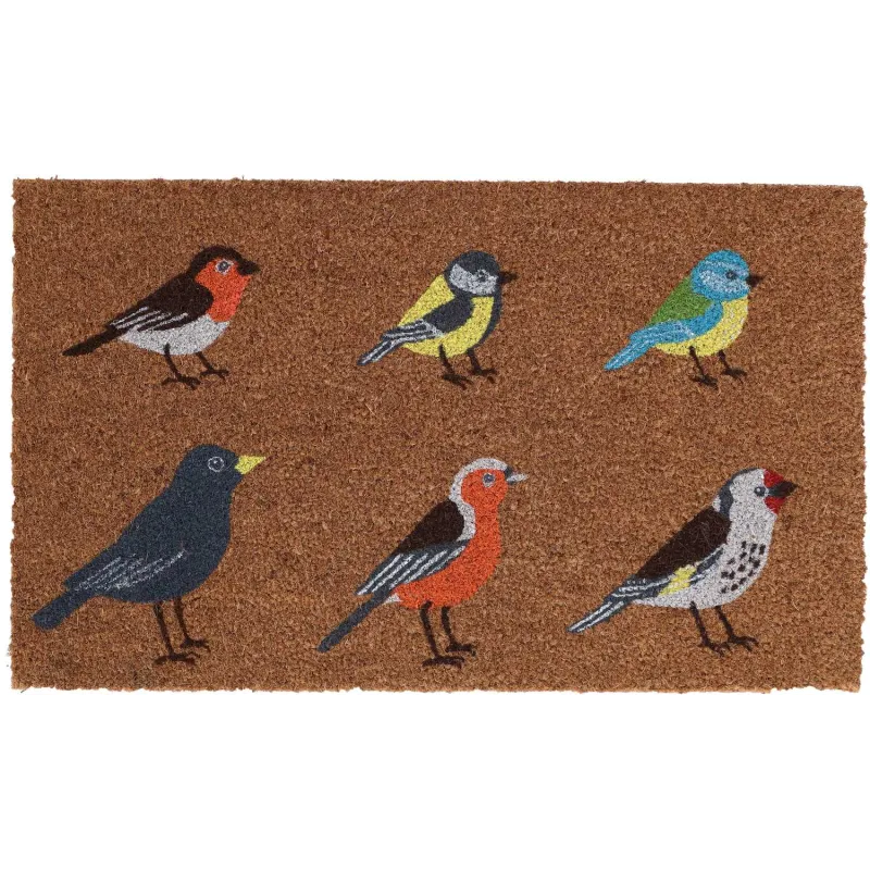 Paillasson en fibres de coco oiseaux