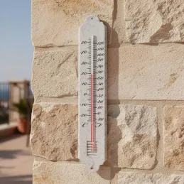 Thermomètre de jardin en zinc patiné 50cm