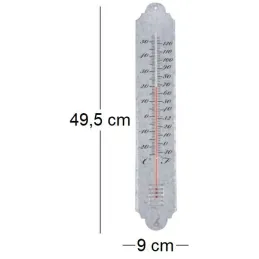 Thermomètre de jardin en zinc patiné 50cm