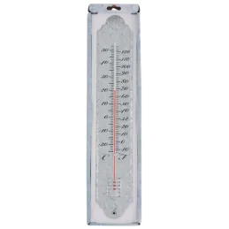 Thermomètre de jardin en zinc patiné 50cm